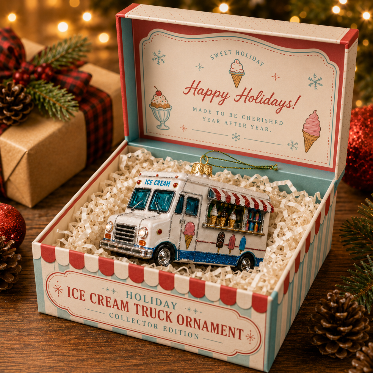 Sweet Ride Ice Cream Truck Christmas Ornament 🍦🚐