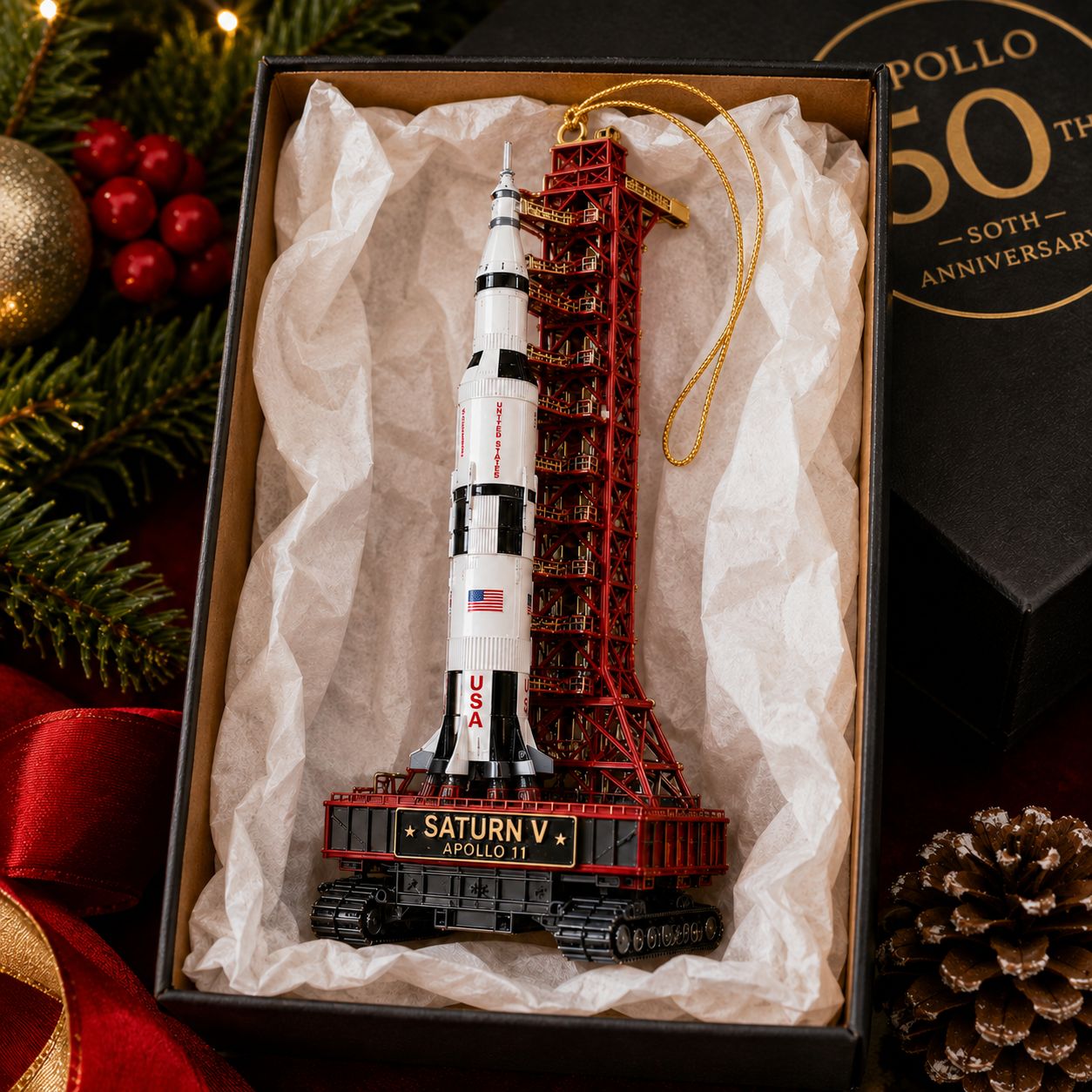 🚀 Saturn V & Mobile Launcher Apollo 11 57th Anniversary Commemorative Ornament