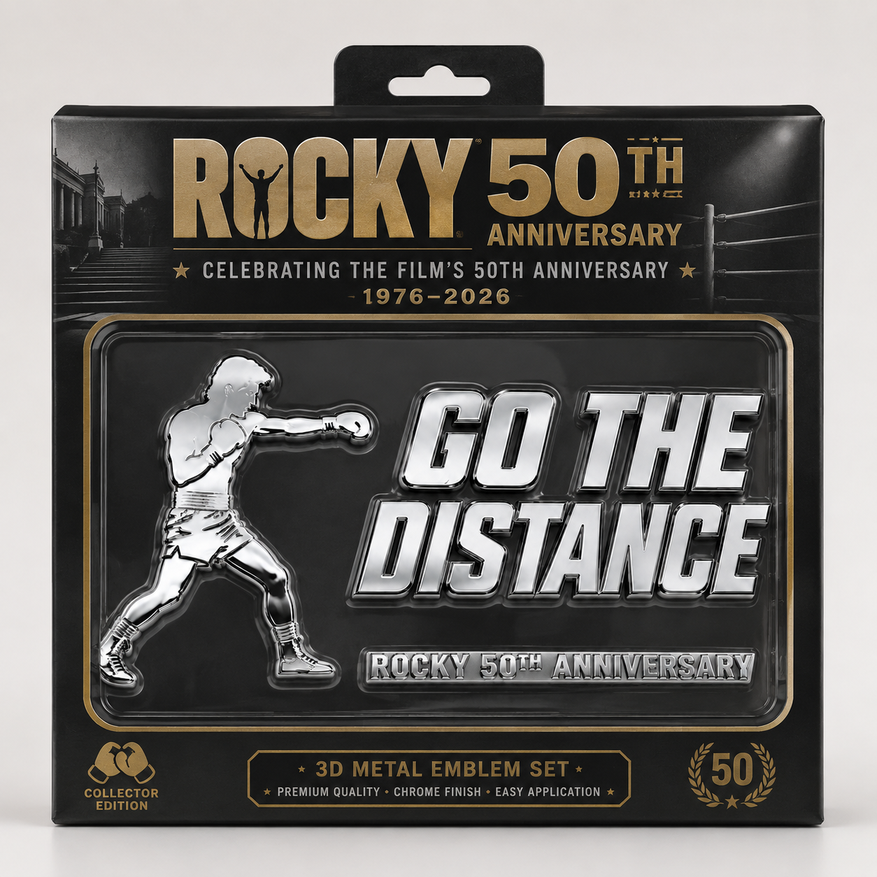 Go the Distance – 50 Years of Fighting Spirit 3D Metal Car Emblem Set