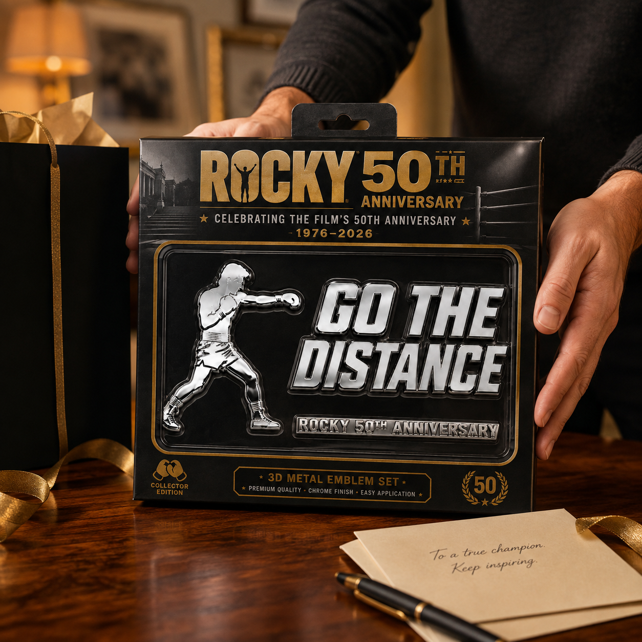 Go the Distance – 50 Years of Fighting Spirit 3D Metal Car Emblem Set