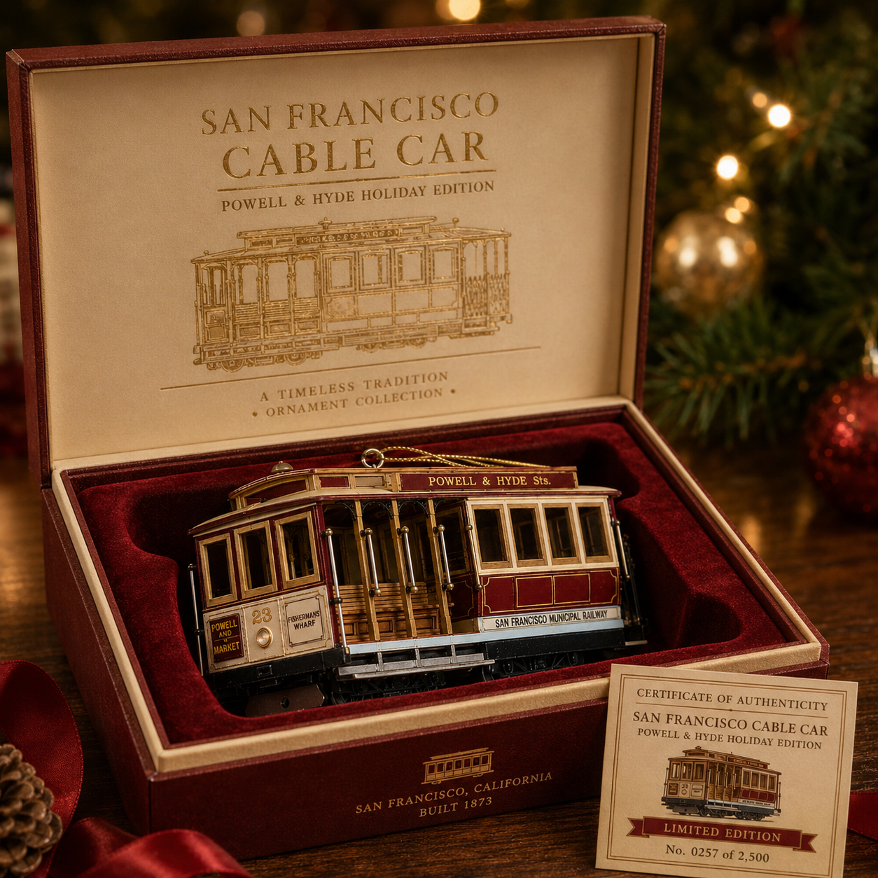 The Moving Landmark –San Francisco Classic Cable Car Ornament