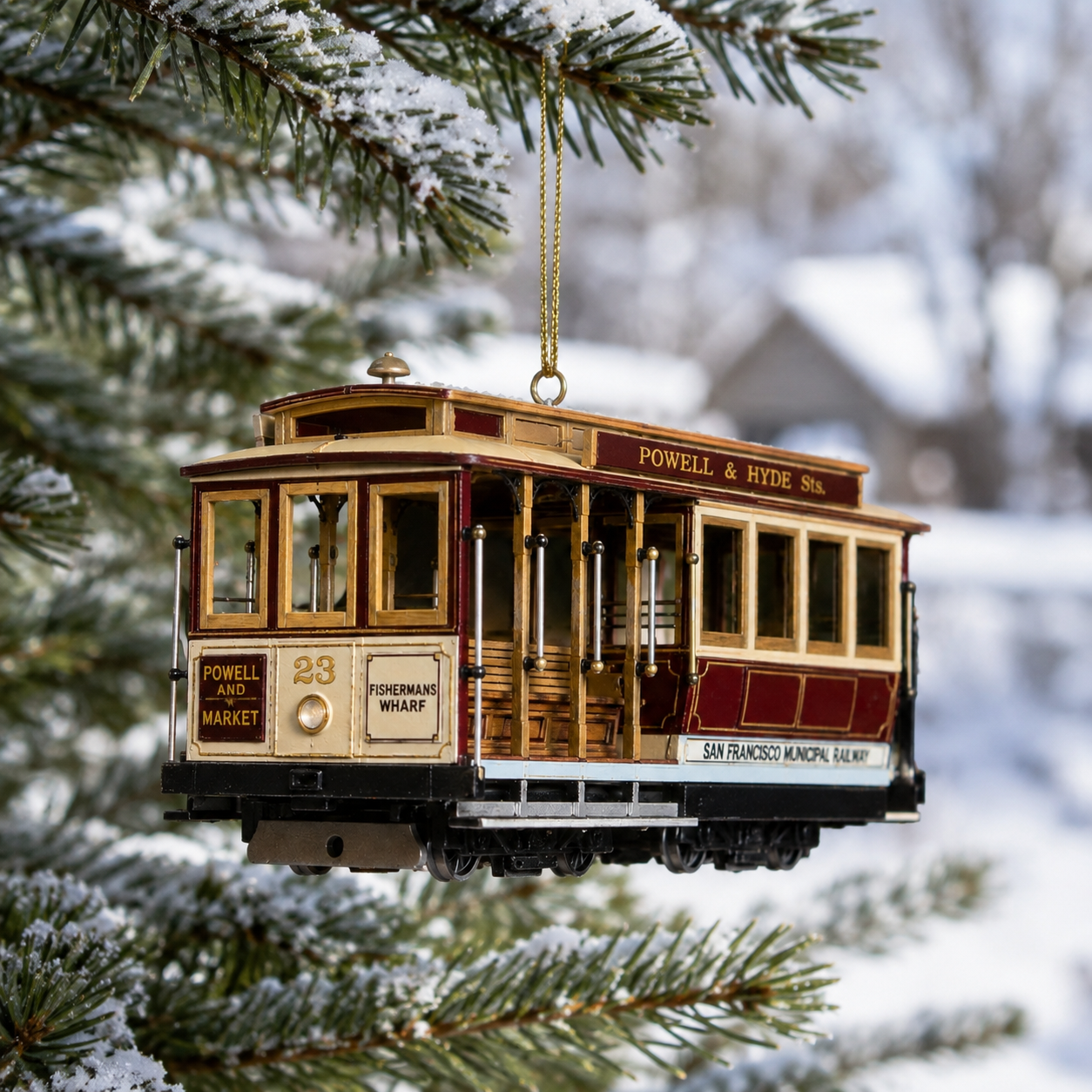 The Moving Landmark –San Francisco Classic Cable Car Ornament