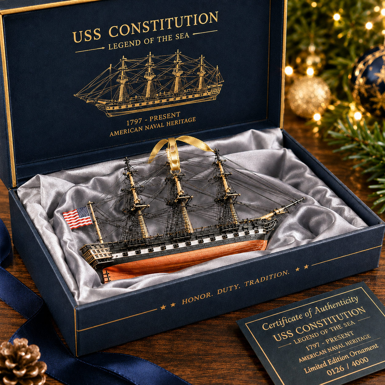 USS Constitution America’s Ship of State 229th Anniversary Commemorative Ornament