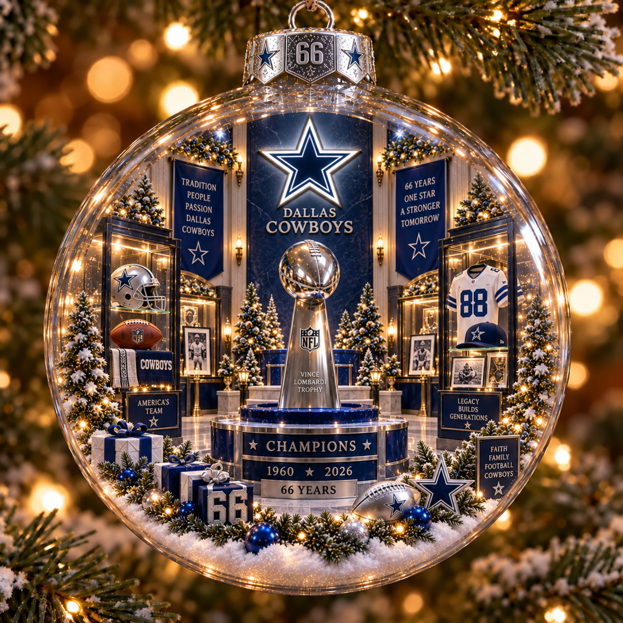 Dallas Cowboys 66th Anniversary Legends Ornament Collection Set 
