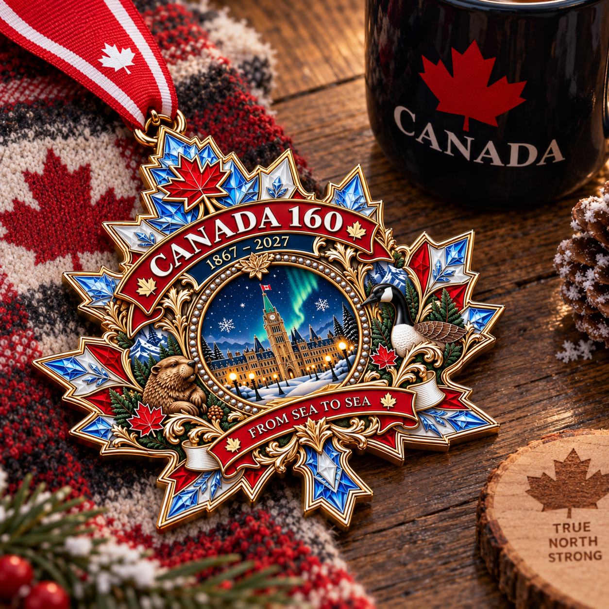 🍁 A Legacy of History & Pride — Canada 160th Anniversary Legendary Christmas Ornament