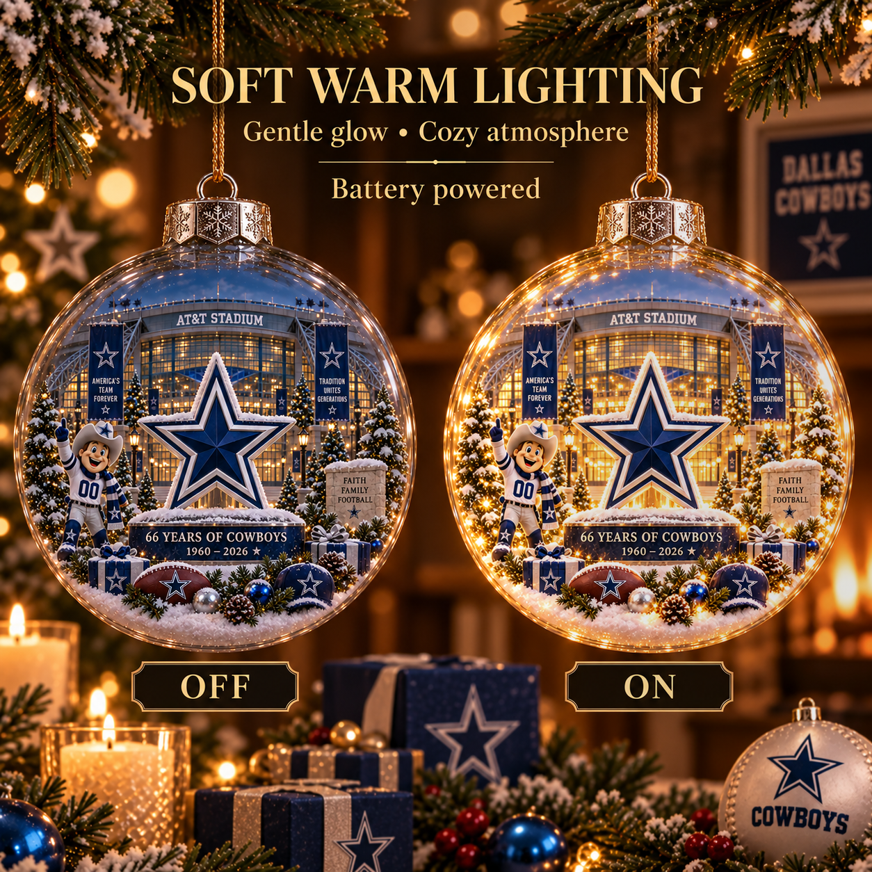 Dallas Cowboys 66th Anniversary Legends Ornament Collection Set 