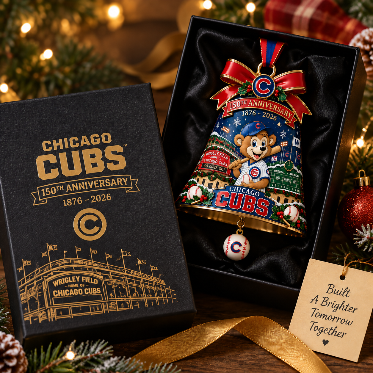 🔔💙 Chicago Cubs 150th Anniversary Family Legendary Christmas Bell Ornament