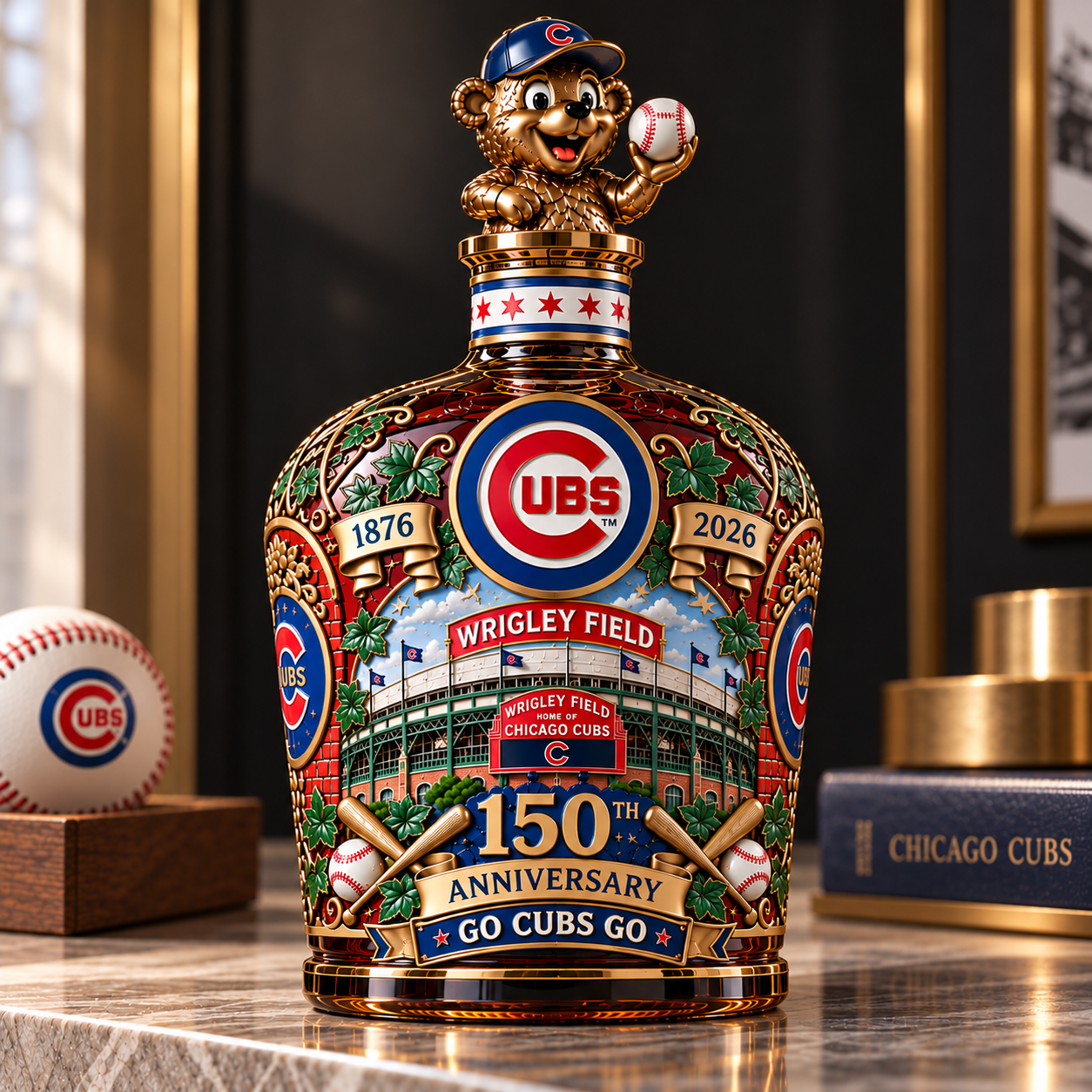 Chicago Cubs 150th Anniversary - Wrigley Field Legendary Whiskey Decanter