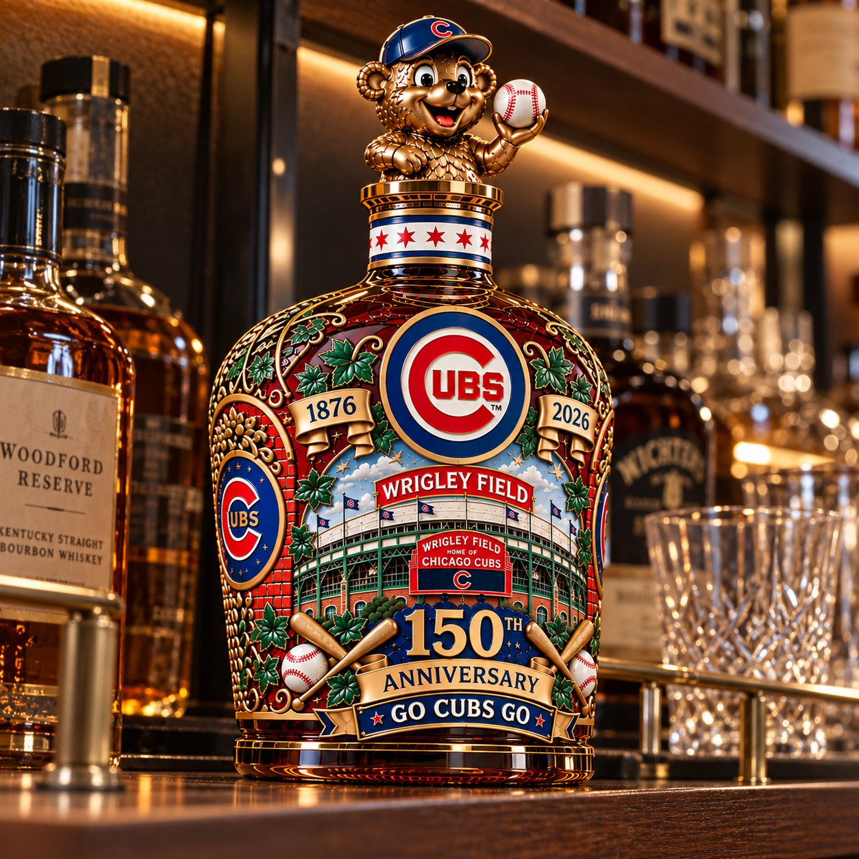 Chicago Cubs 150th Anniversary - Wrigley Field Legendary Whiskey Decanter