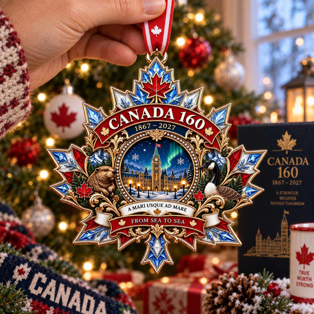🍁 A Legacy of History & Pride — Canada 160th Anniversary Legendary Christmas Ornament