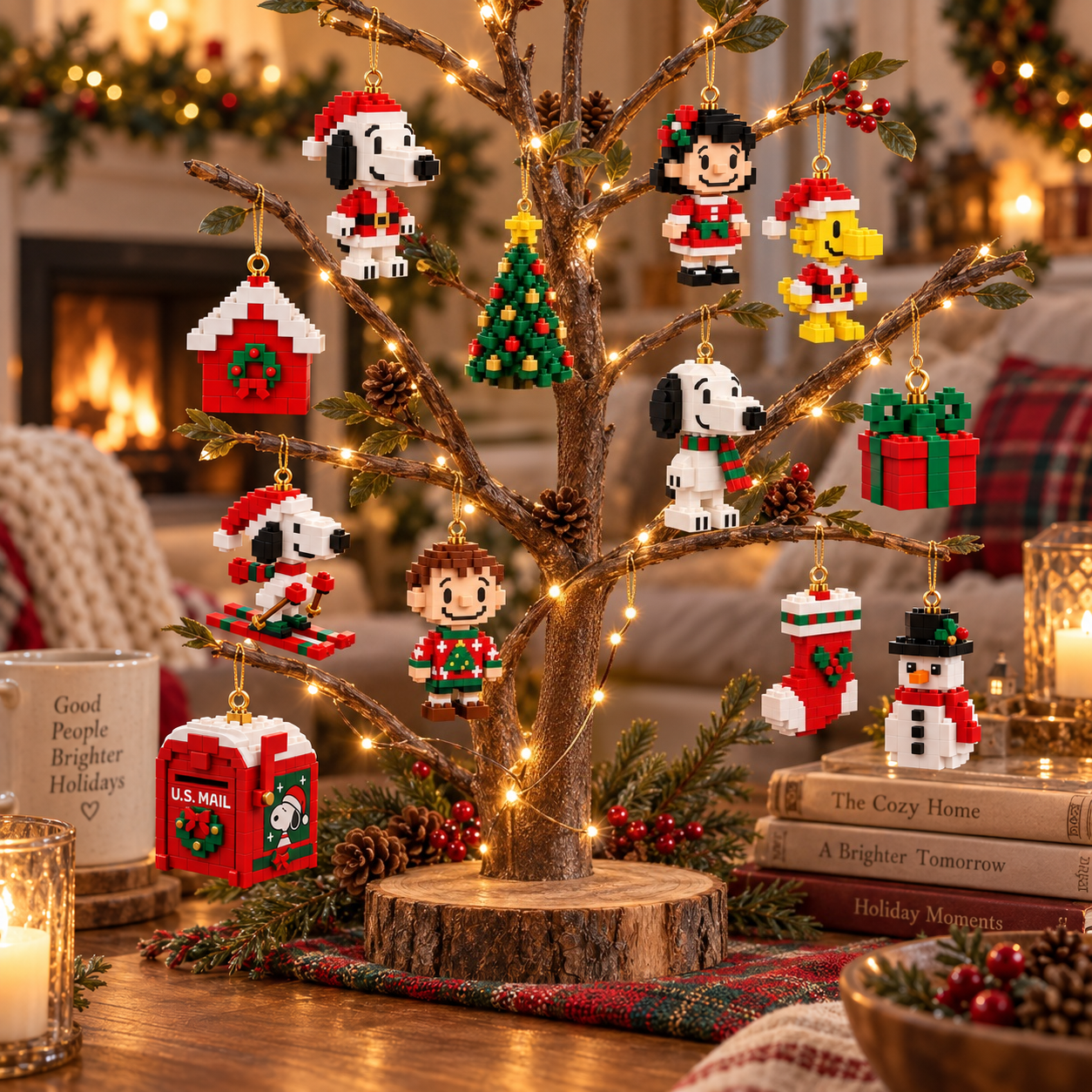 🎄 Christmas Memories – Snoopy 24-Day Mini Brick Ornament Advent Calendar