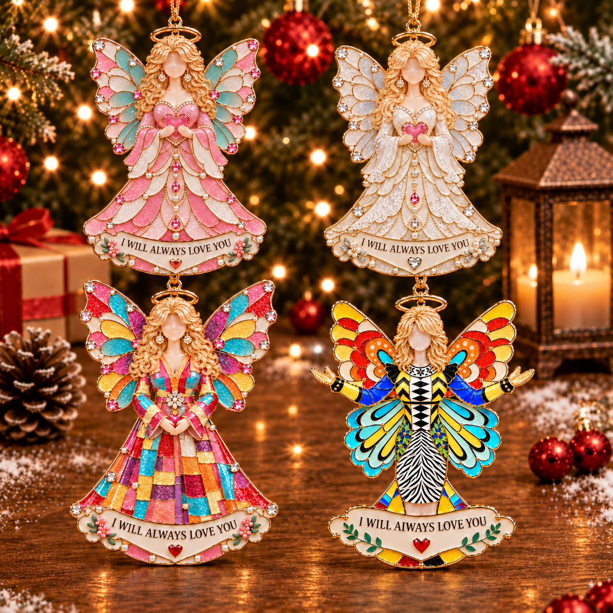 🦋🎶 I Will Always Love You — Dolly Tribute Stained Sea Glass Ornament