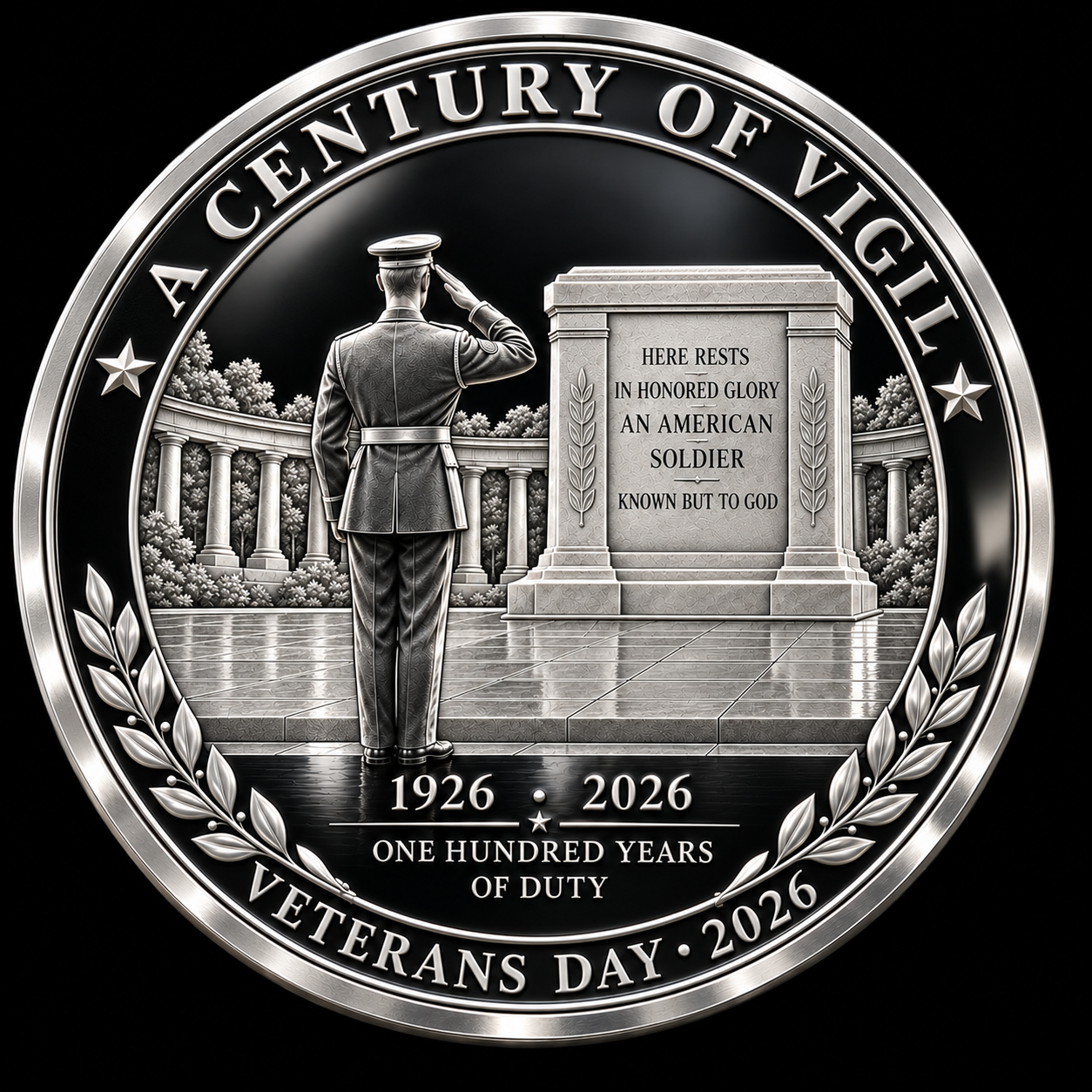 Veterans Day 2026 Special Tribute - 1926–2026 U.S. Tomb of the Unknown Soldier Centennial Legendary Commemorative Coin