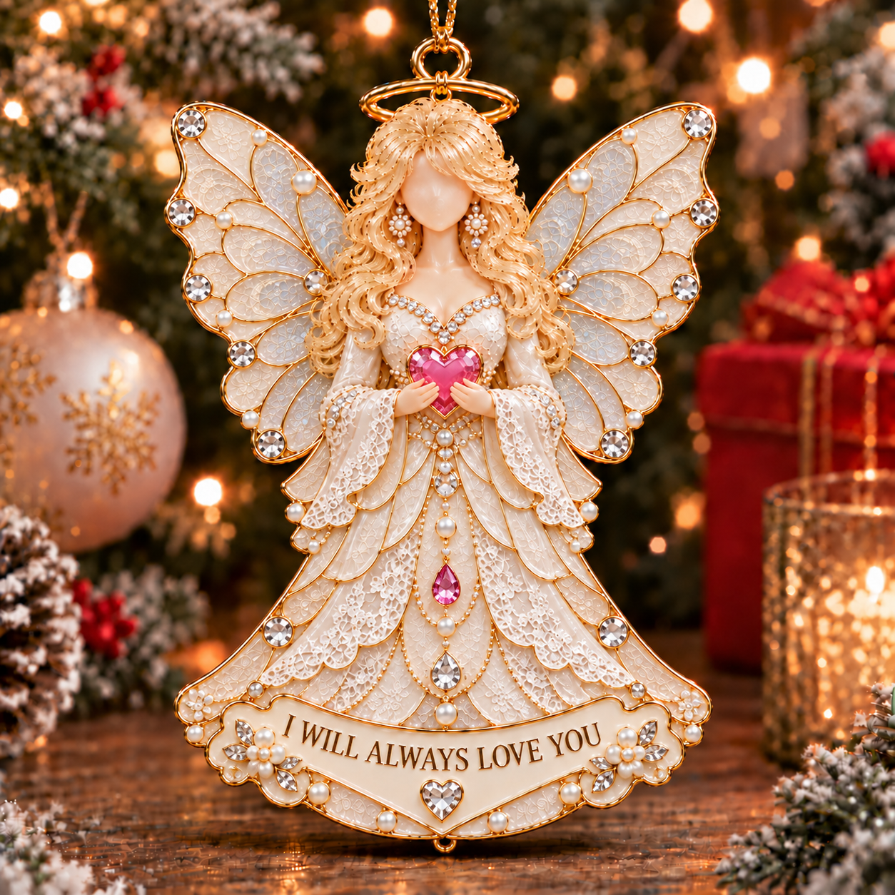 🦋🎶 I Will Always Love You — Dolly Tribute Stained Sea Glass Ornament