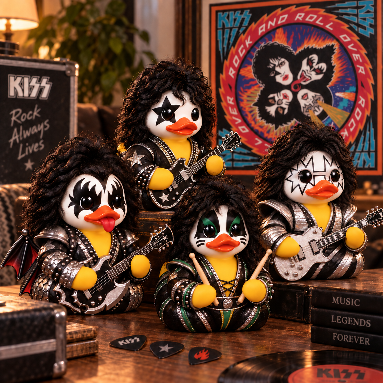 KISS Rock and Roll Over 50th Anniversary – Rock Legends Duck Tribute Set