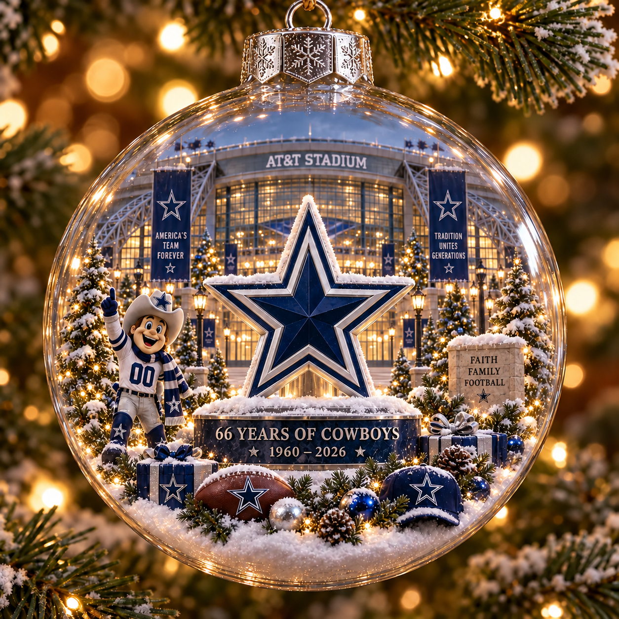 Dallas Cowboys 66th Anniversary Legends Ornament Collection Set 