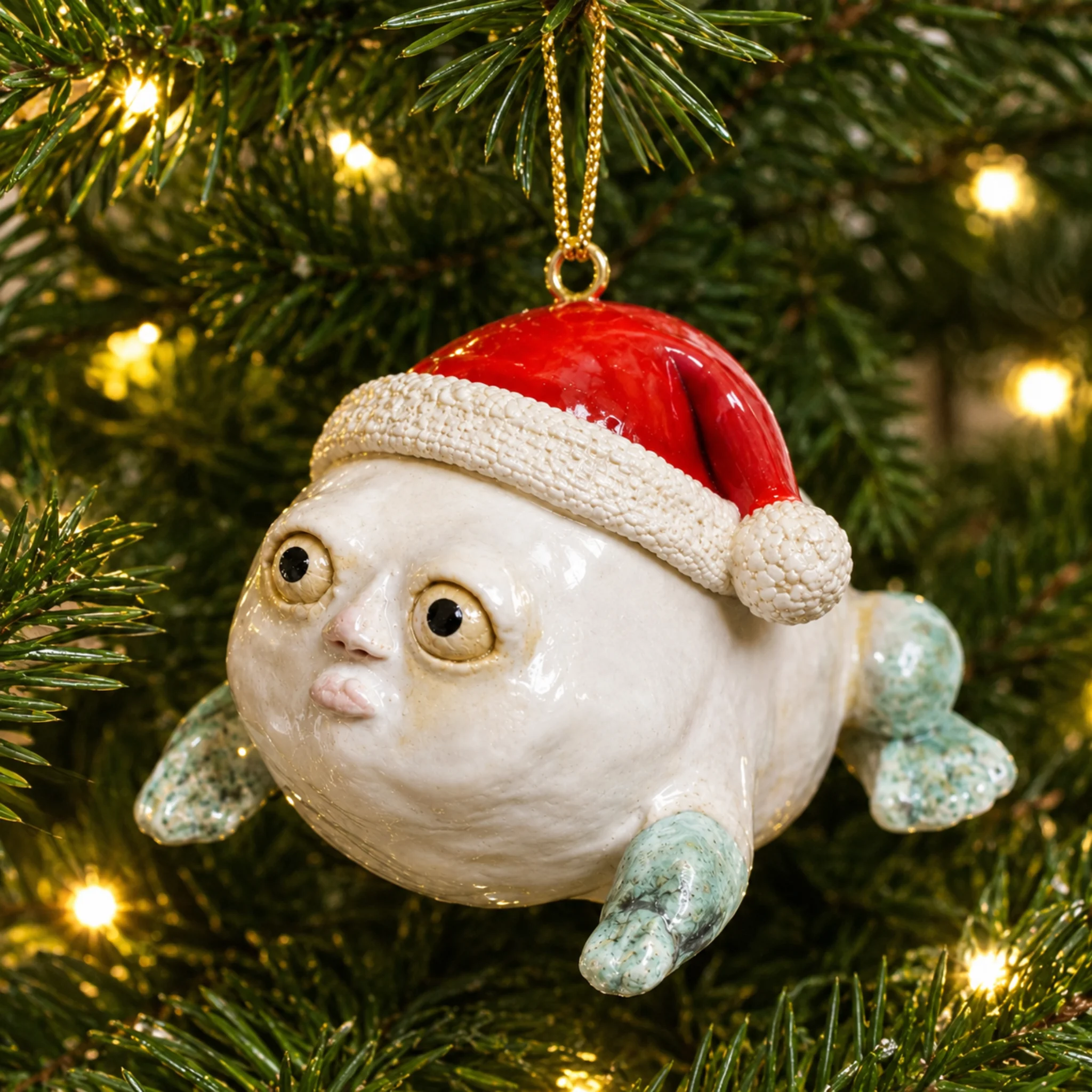 🎄 Whimsical Christmas · Santa Fish Ornament