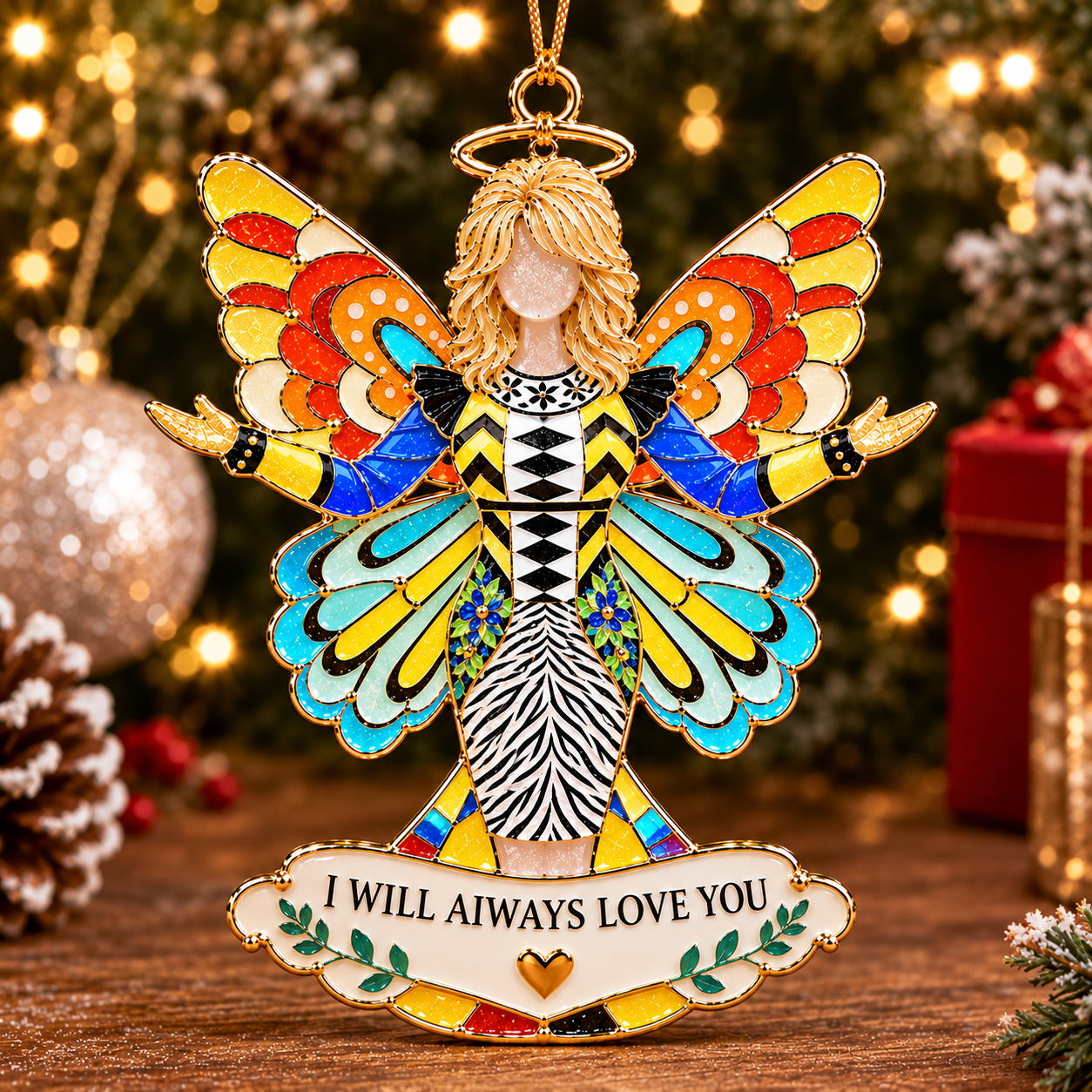 🦋🎶 I Will Always Love You — Dolly Tribute Stained Sea Glass Ornament