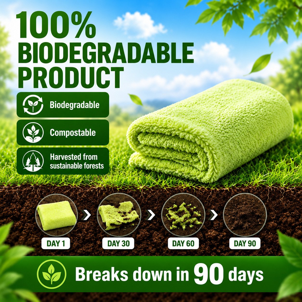 Soft thick reusable wood fiber kitchen cloths in multiple colors