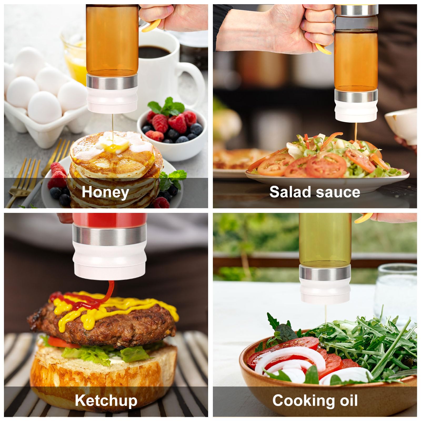 Multi-purpose dispenser for honey syrup and oil