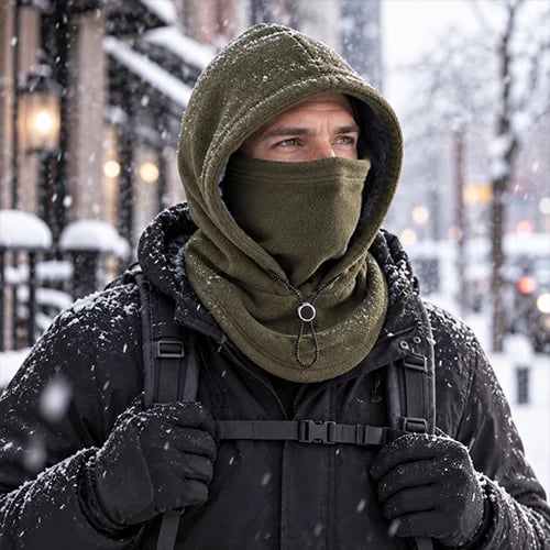 Extended fleece neck coverage
