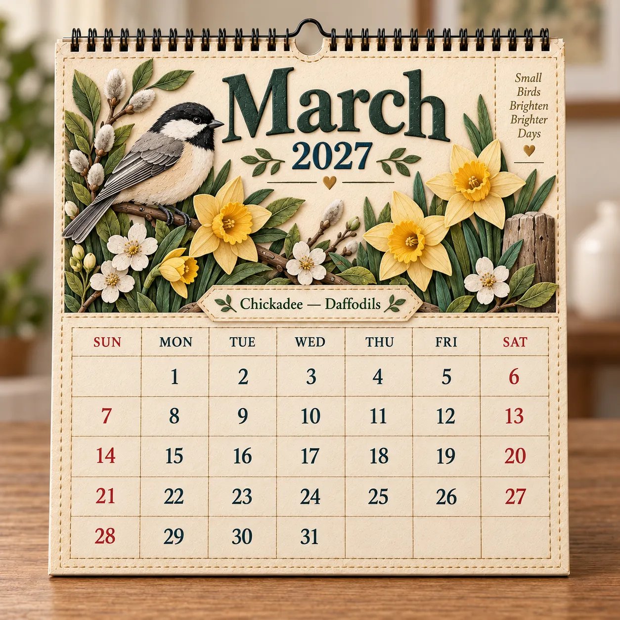 March Chickadee Daffodils
