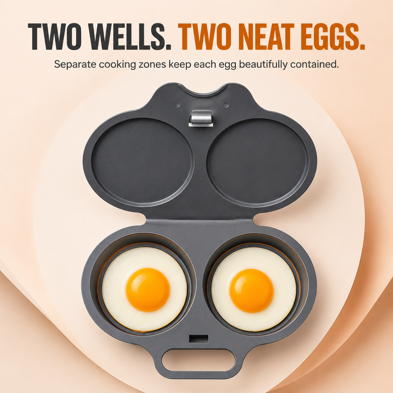 2-Egg Microwave Poacher with finished eggs