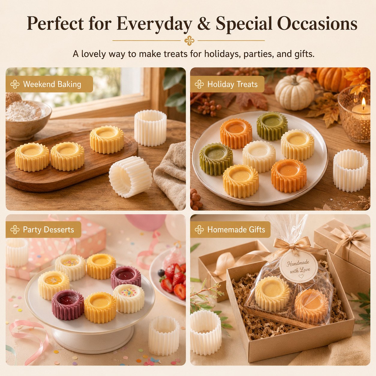 Reusable pastry mold for weekend baking holidays parties and homemade gifts