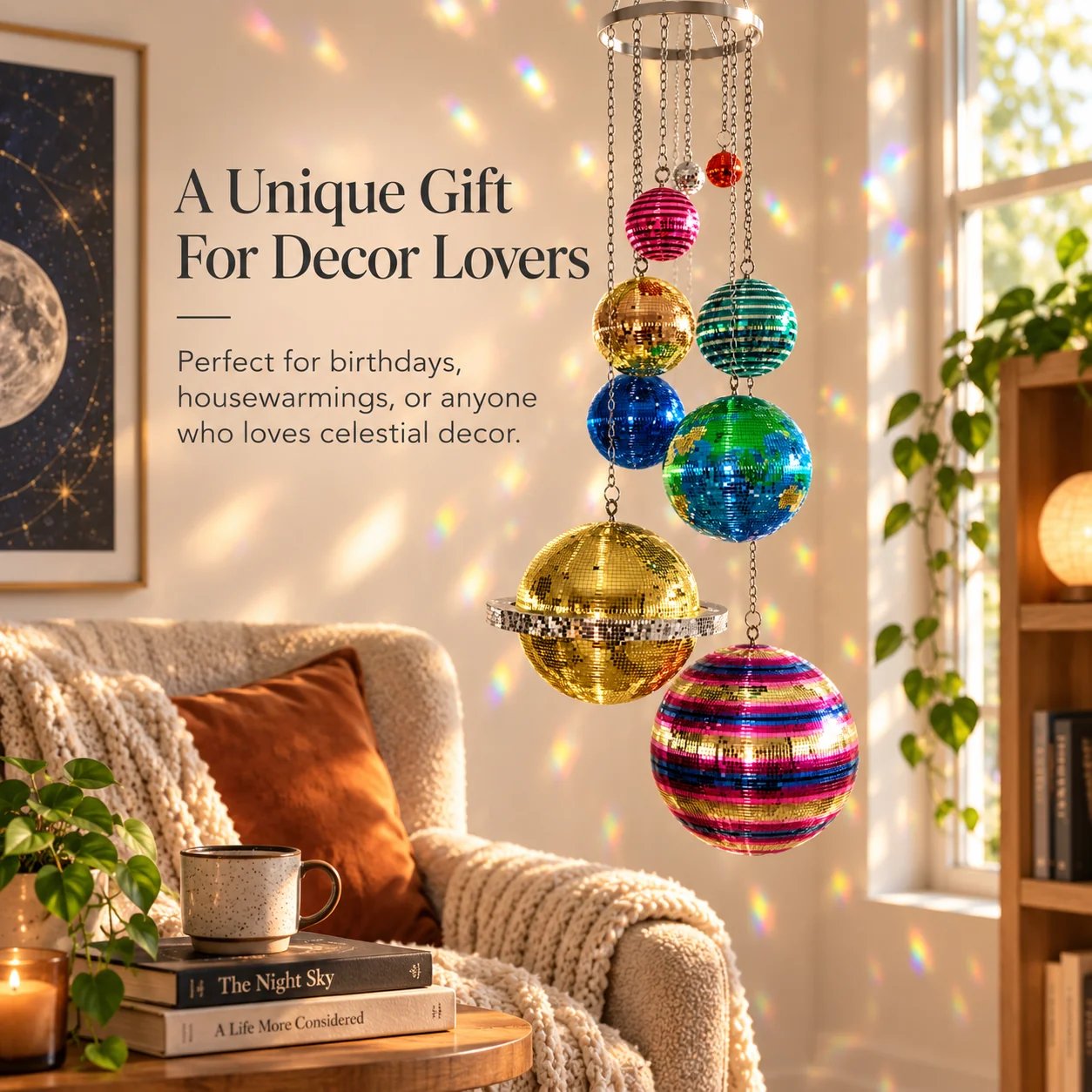 Colorful celestial disco bal