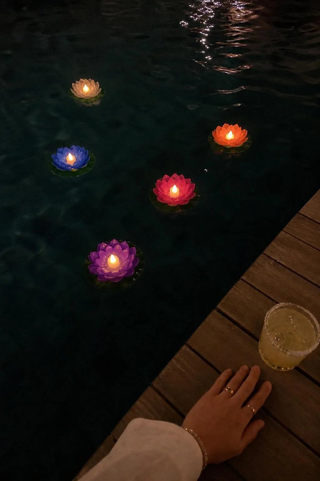 Lotus Lights Poolside Evening