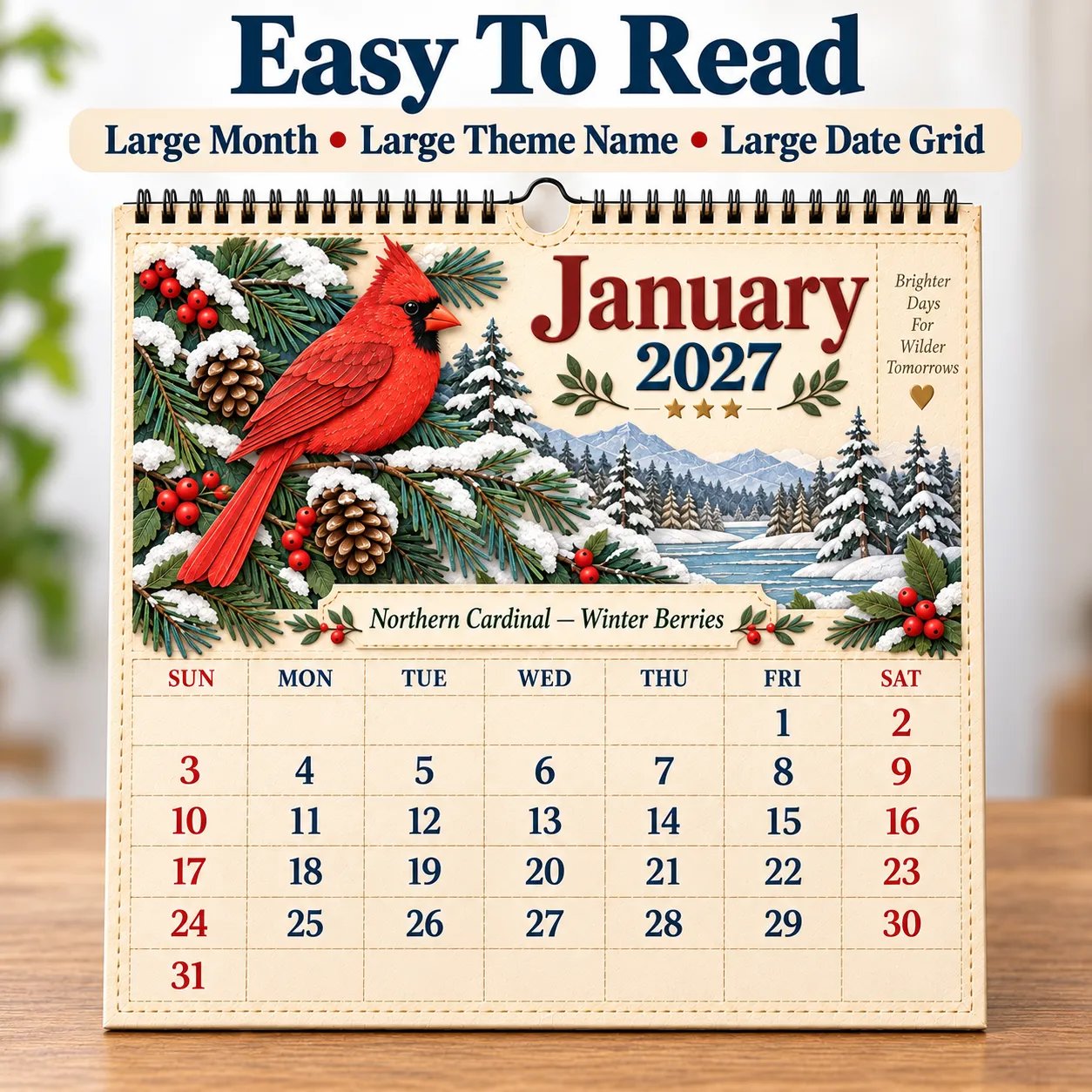 2027 bird calendar monthly planning