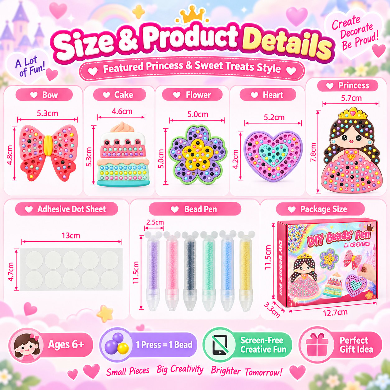 DIY Bead Pen product dimensions and details