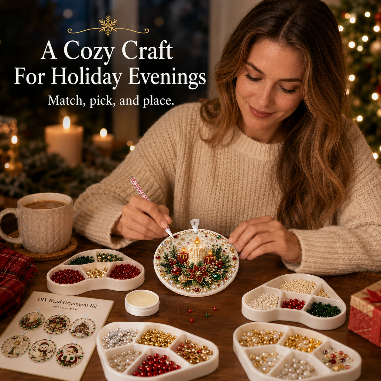 🌲✨ DIY Pearl & Gem Christmas Ornament Collection