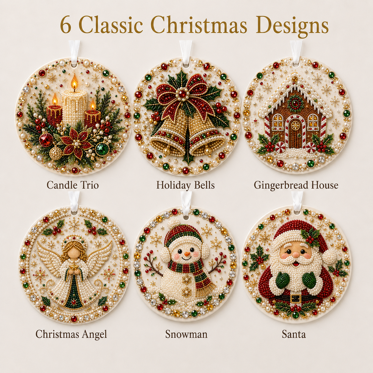 🌲✨ DIY Pearl & Gem Christmas Ornament Collection