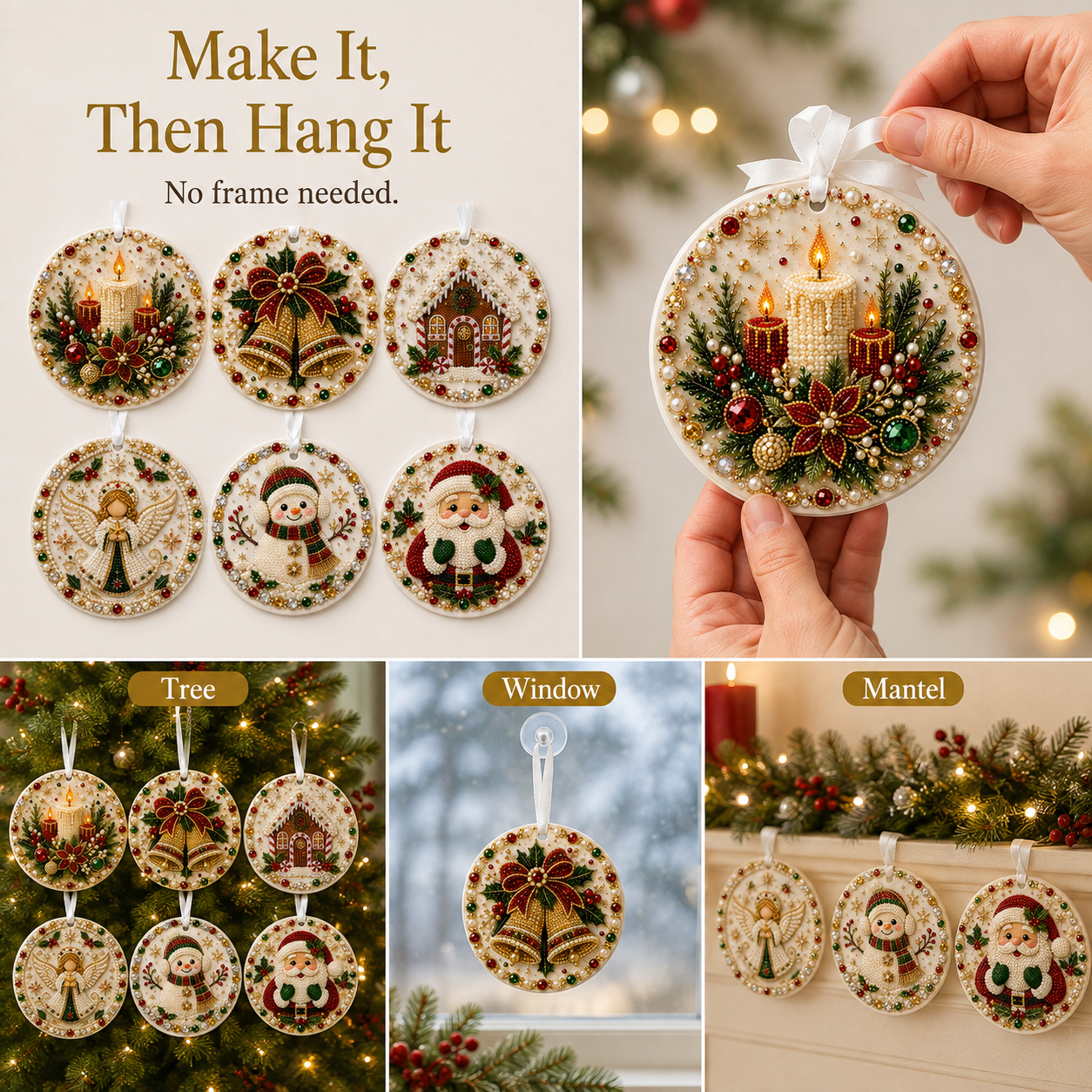 🌲✨ DIY Pearl & Gem Christmas Ornament Collection