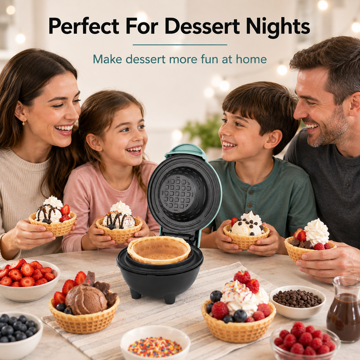 🧇 Electric Mini Waffle Bowl Maker