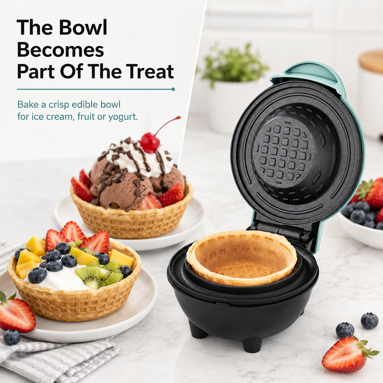🧇 Electric Mini Waffle Bowl Maker