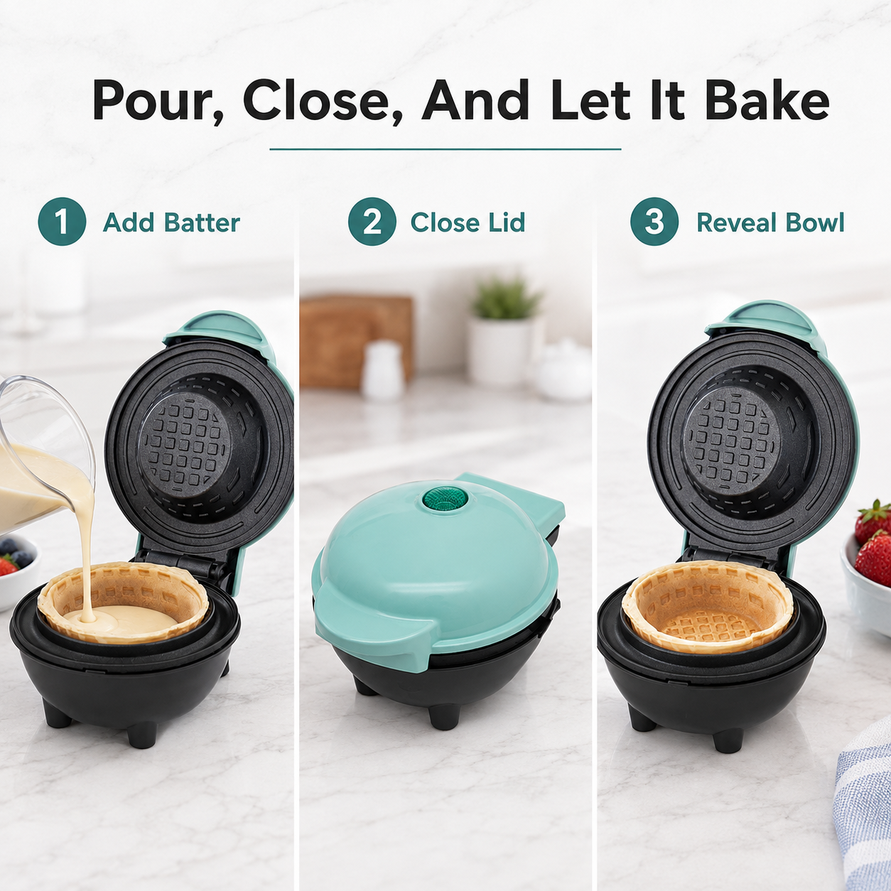 🧇 Electric Mini Waffle Bowl Maker