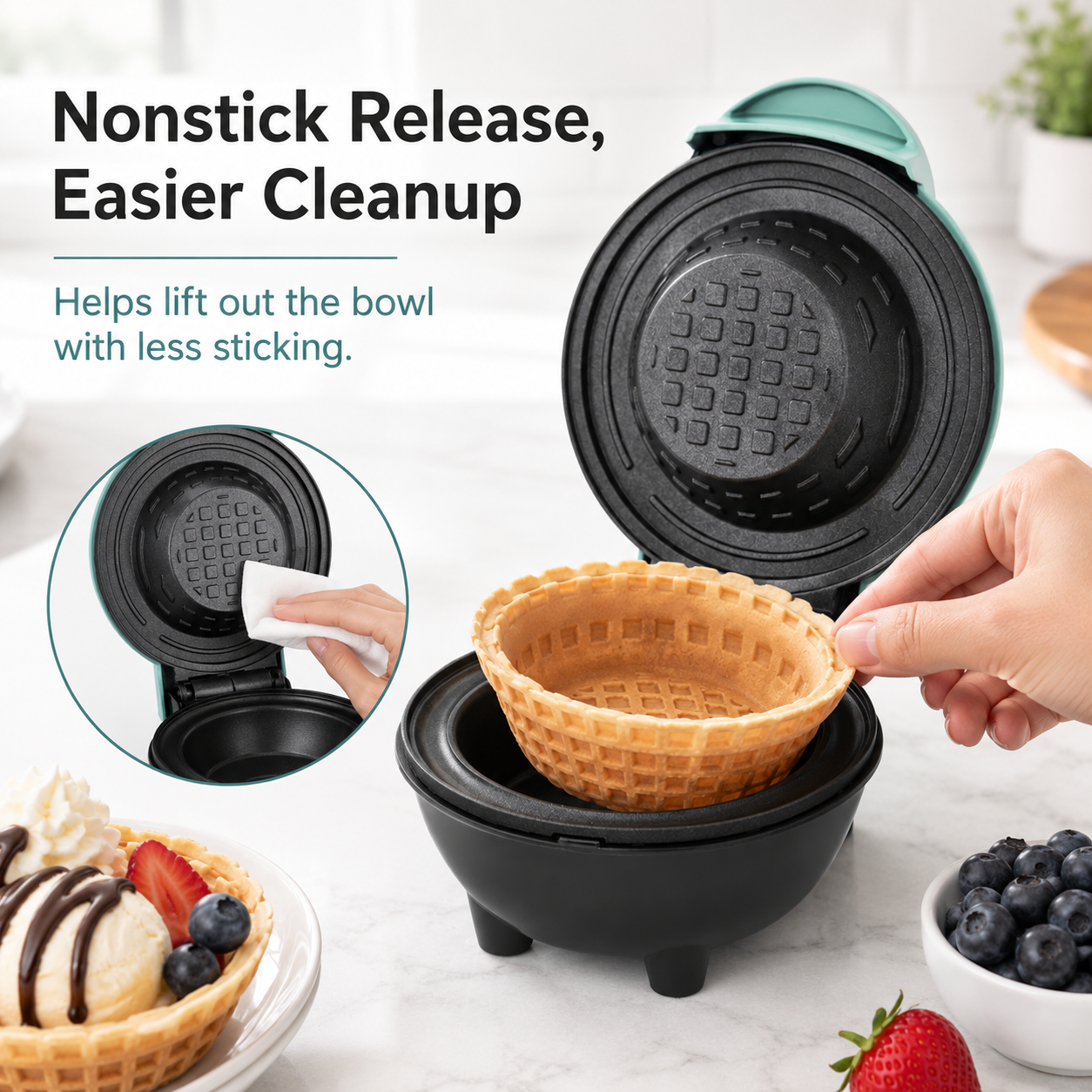 🧇 Electric Mini Waffle Bowl Maker