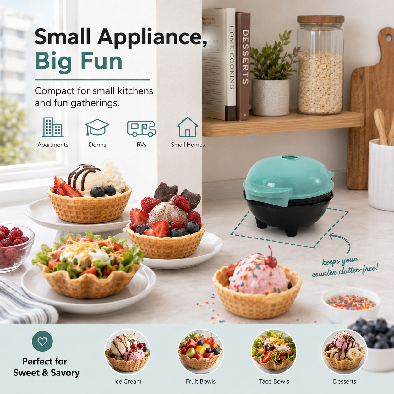 🧇 Electric Mini Waffle Bowl Maker