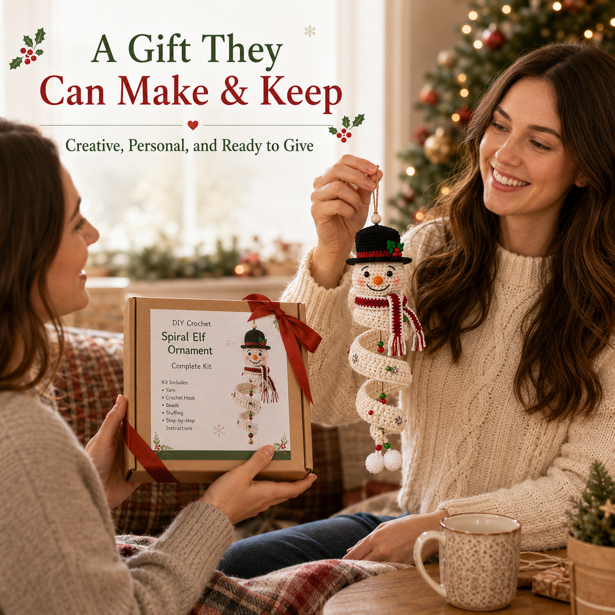 🪡 Crochet Spiral Christmas Ornament DIY Kit