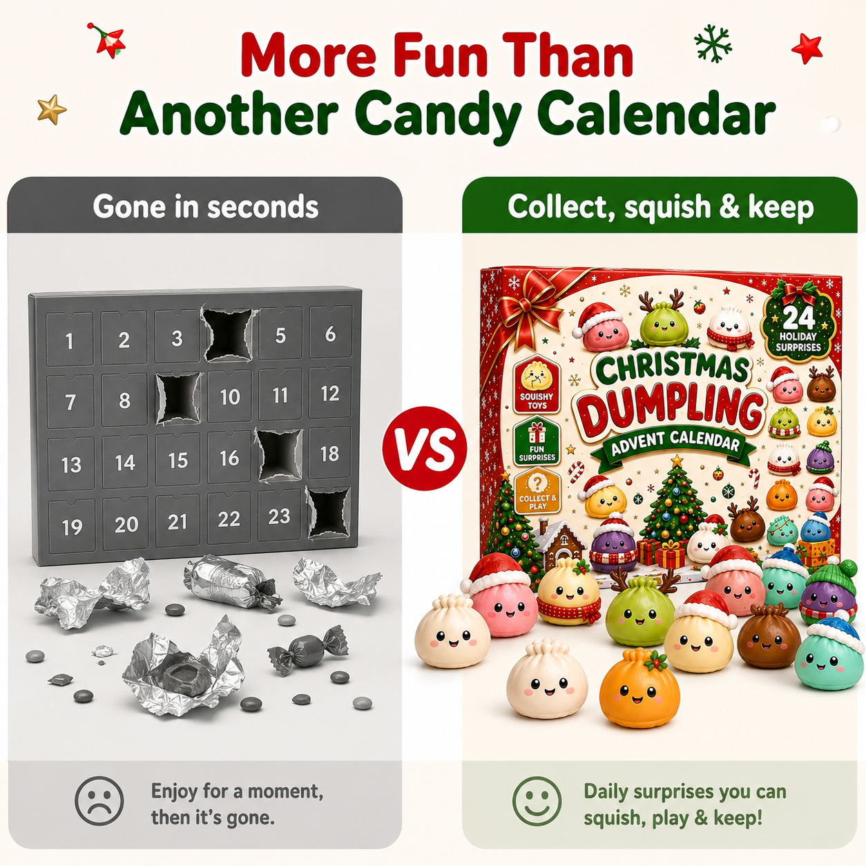 🎄24-Day Christmas Dumpling Squishy Advent Calendar