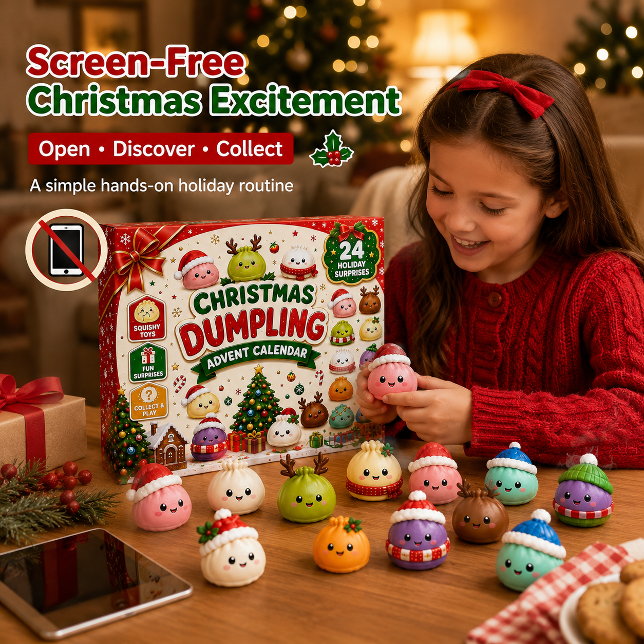 🎄24-Day Christmas Dumpling Squishy Advent Calendar