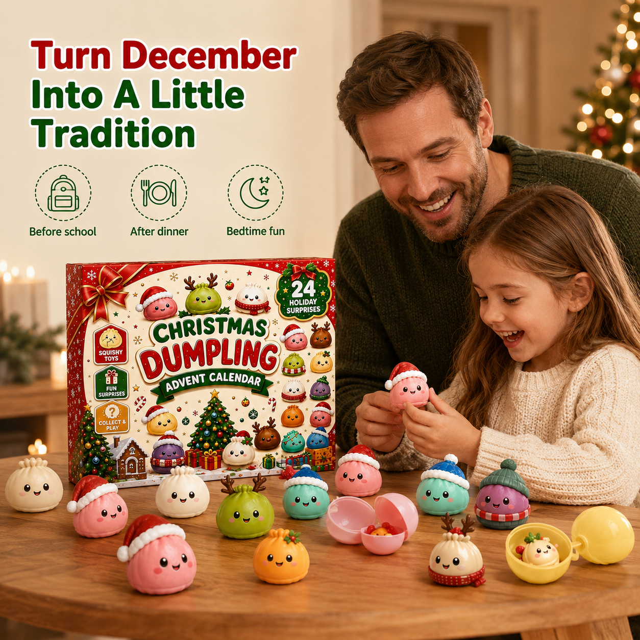 🎄24-Day Christmas Dumpling Squishy Advent Calendar