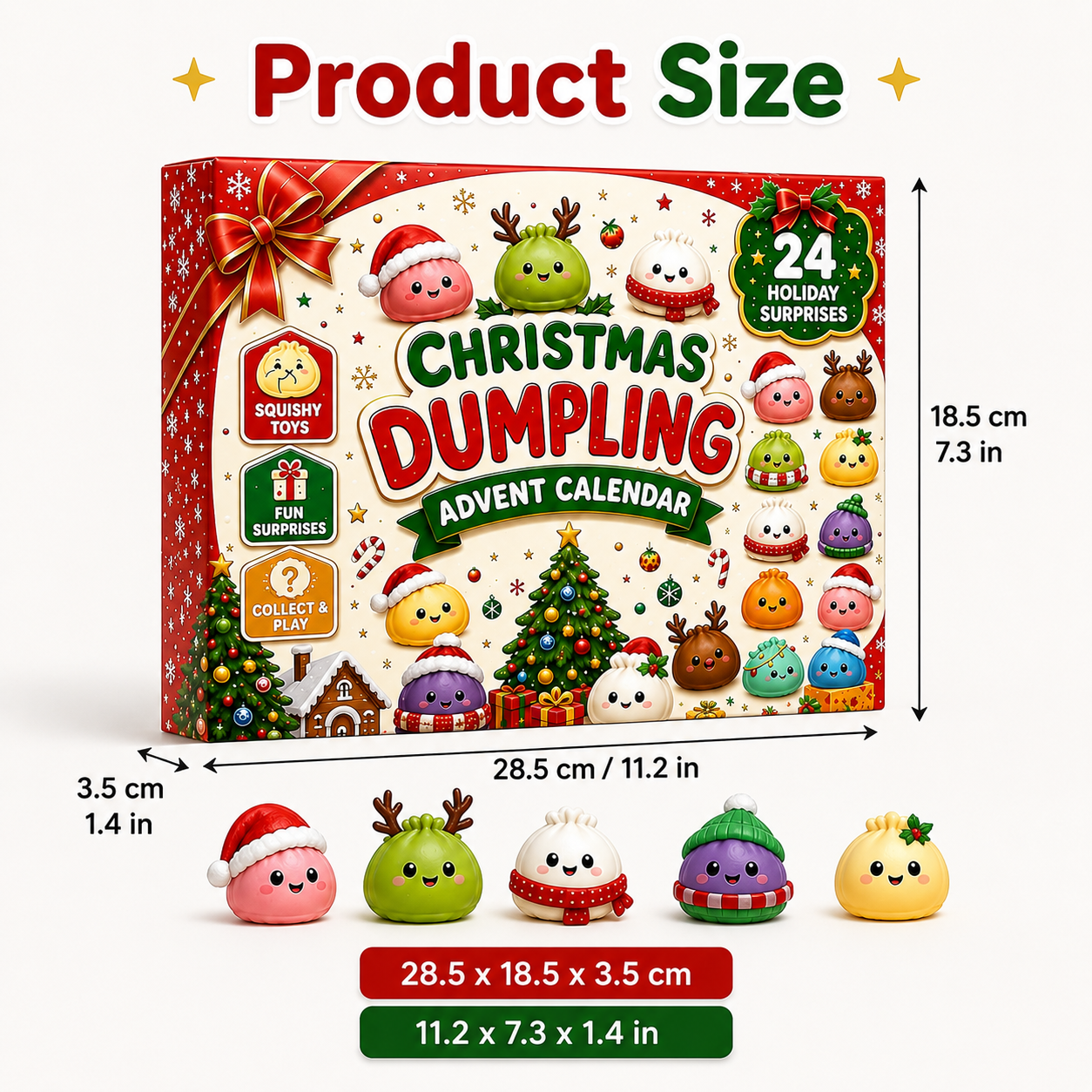 🎄24-Day Christmas Dumpling Squishy Advent Calendar