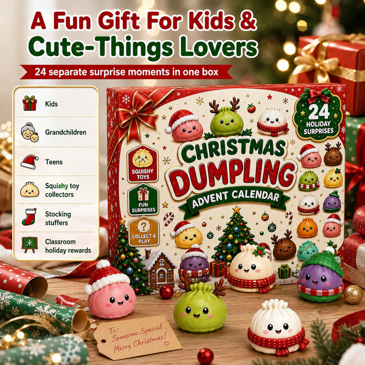 🎄24-Day Christmas Dumpling Squishy Advent Calendar