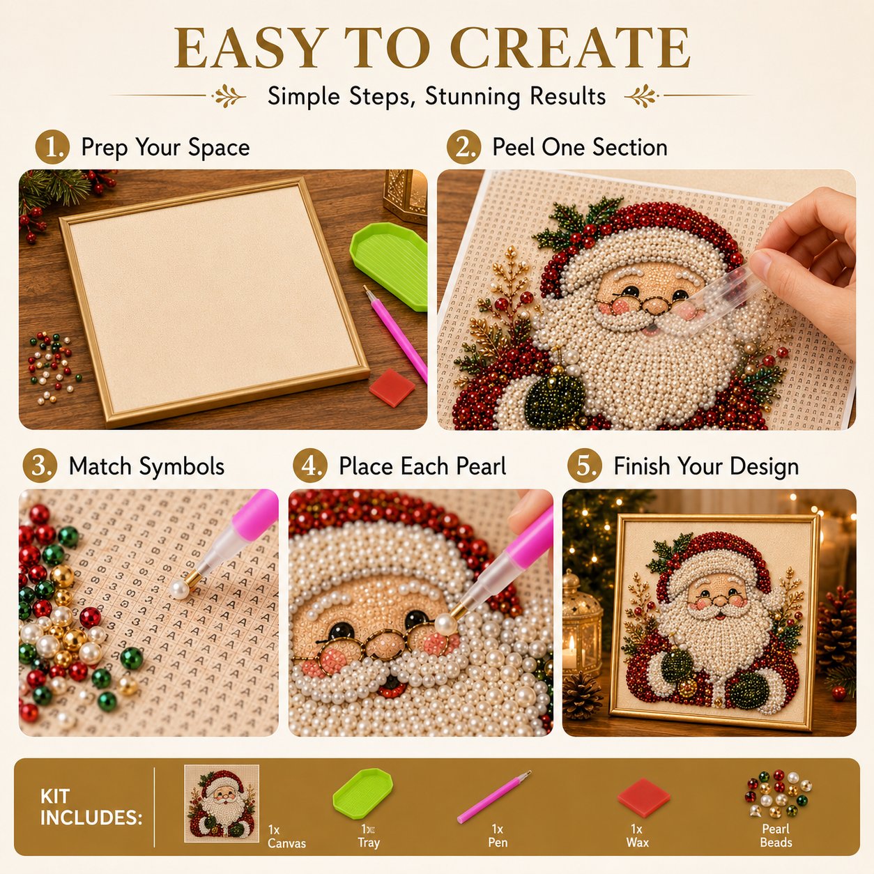 🎨💎DIY Christmas Pearl Diamond Painting Art Kit
