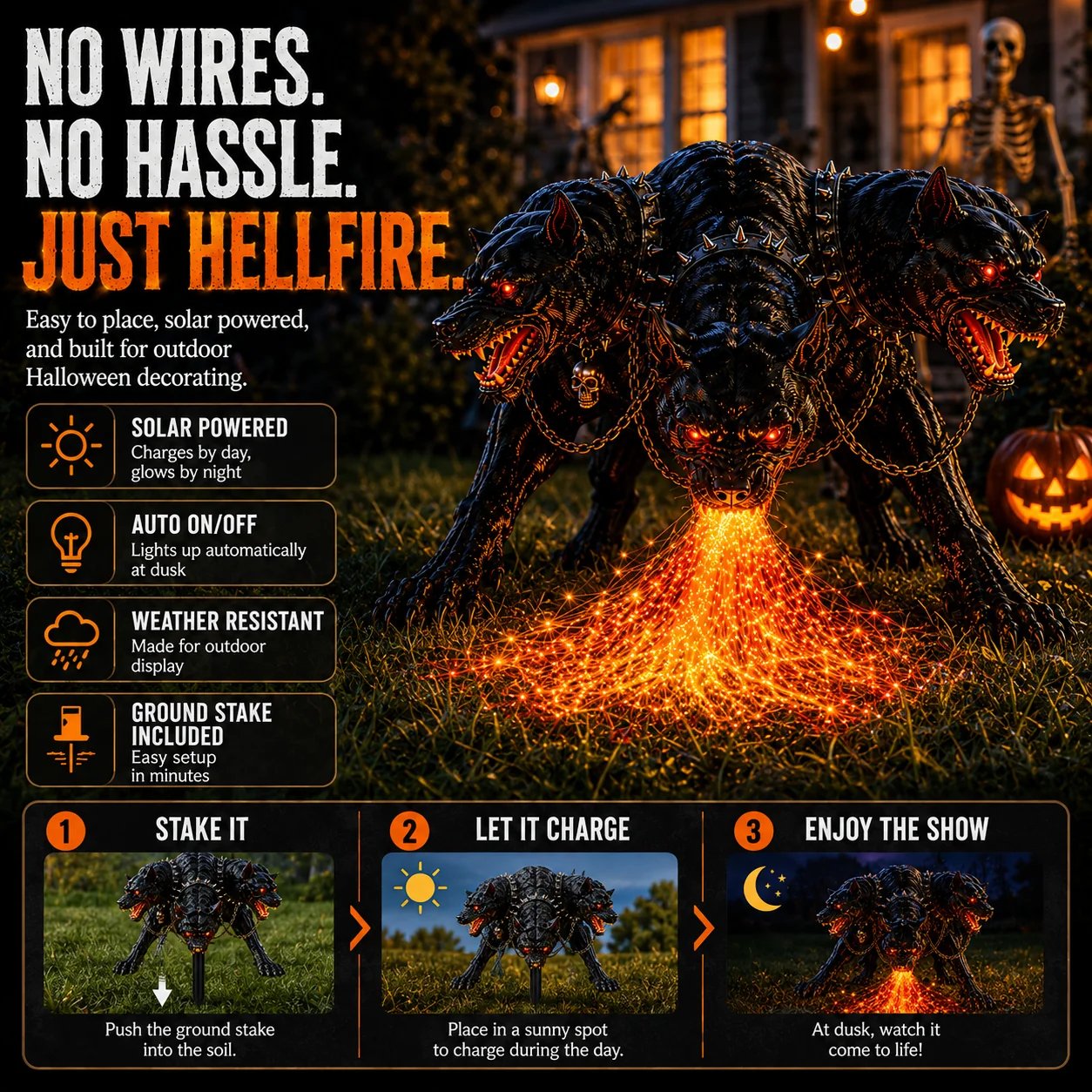 🔥 Last Day 49% OFF☠️Fire-Breathing Solar Garden Light
