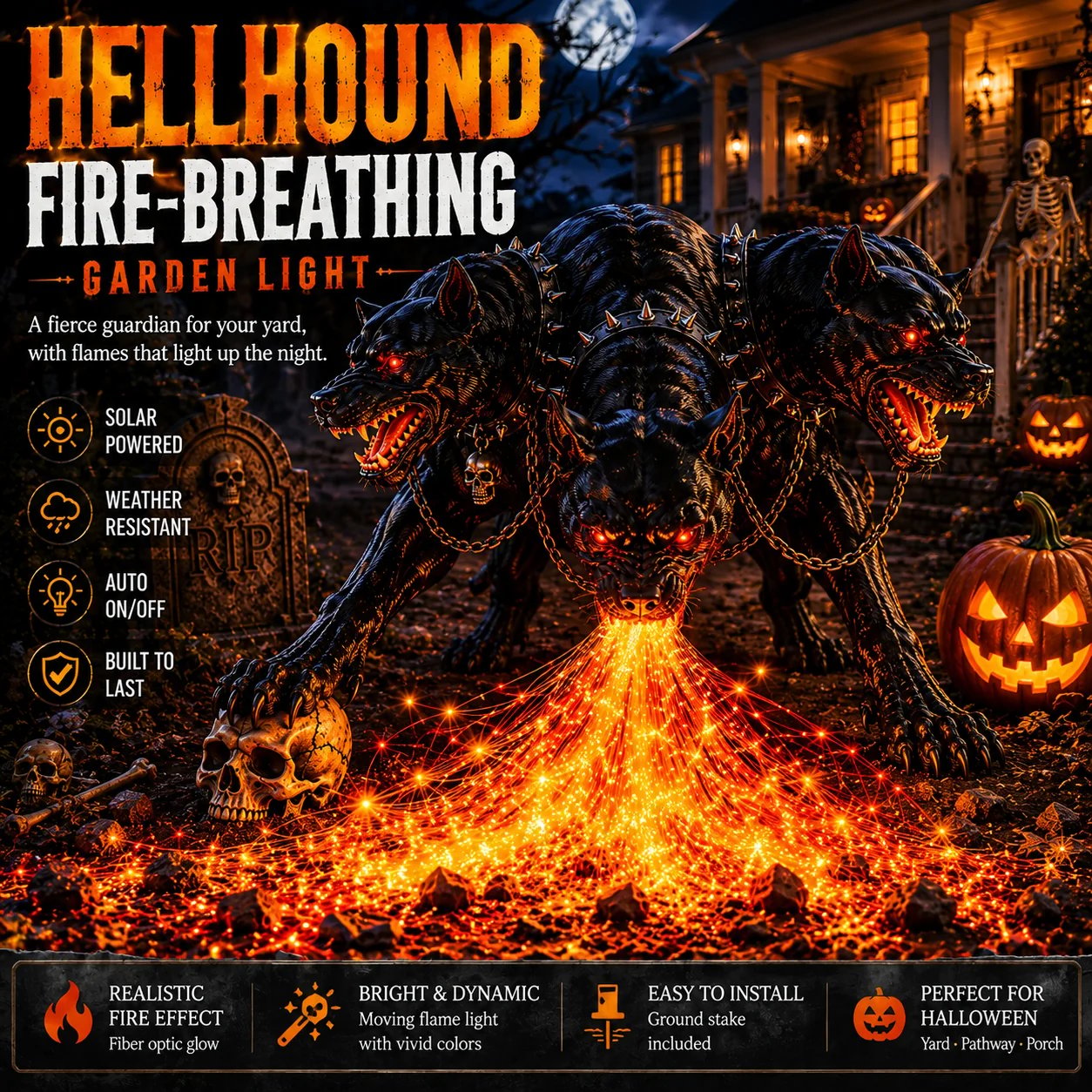 🔥 Last Day 49% OFF☠️Fire-Breathing Solar Garden Light