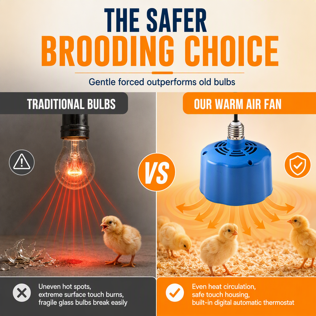 Brooder heater warm air circulation comparison